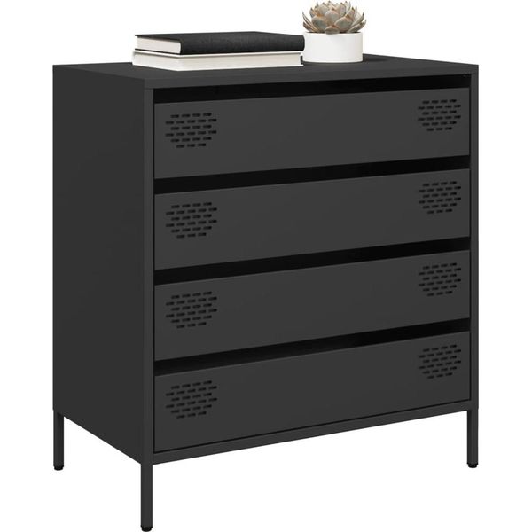 Maison Exclusive - Credenza Nera 68X39X73,5 Cm Acciaio Laminato A Freddo-image