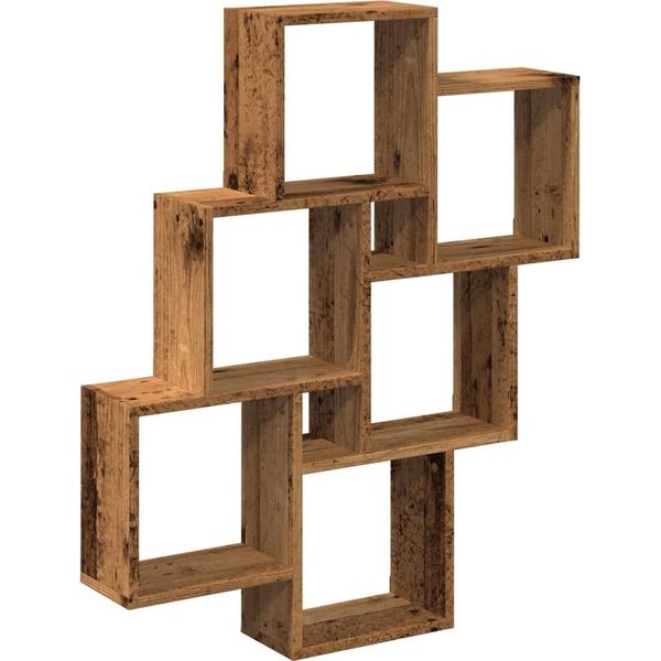 Syfax™ Mensola A Muro A Cubo Legno Antico 78X15X93Cm Legno Multistrato-image
