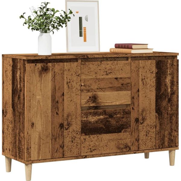 Vidaxl Credenza Effetto Legno Vecchio 102X35X70 Cm Materiale A Base Di Legno-image