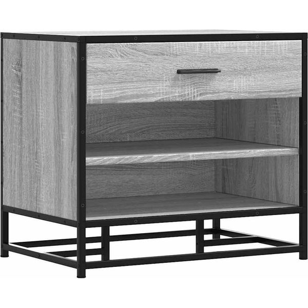 Syfax™ Panca Portaoggetti Grigio Sonoma Legno Multistrato E Metallo-image