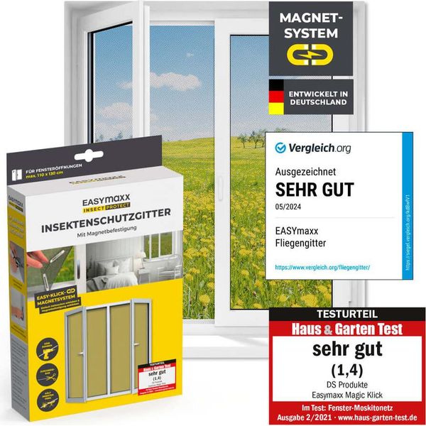 Easymaxx Insect Protect Zanzariera Con Magnete - Finestre Fino A 110X130Cm-image