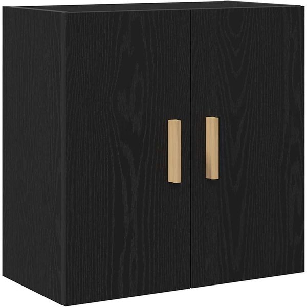 Syfax™ Armadietto A Muro Rovere Nero 60 X 30 X 60 Cm Legno Multistrato-image