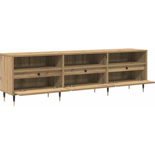 Mobile Tv Vidaxl In Rovere Lavorato A Mano 150 X 30 X 44,5 Cm Materiale A Base Di Legno-image