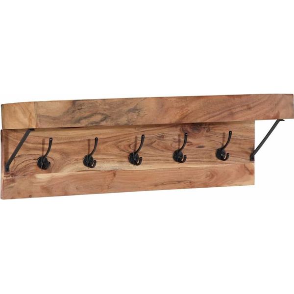 Vidaxl Appendiabiti Marrone 73 X 19 X 23 Cm In Legno Massiccio Di Acacia-image