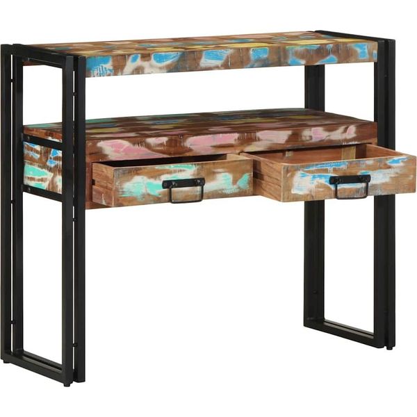 Vidaxl Tavolo Consolle 90 X 33 X 75 Cm Legno Massiccio Riciclato-image