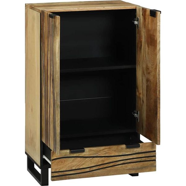 Vidaxl Credenza Marrone 60 X 33 X 100 Cm In Legno Massiccio Di Mango-image