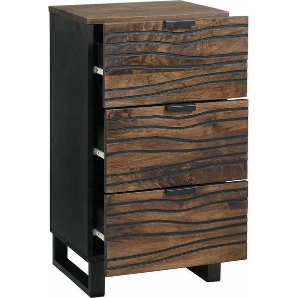 Vidaxl Credenza Marrone 40 X 33 X 75 Cm In Legno Massiccio Di Mango-image