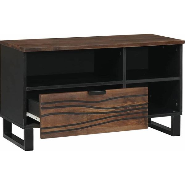 Vidaxl Mobile Tv Marrone 80 X 33 X 46 Cm In Legno Massiccio Di Mango-image