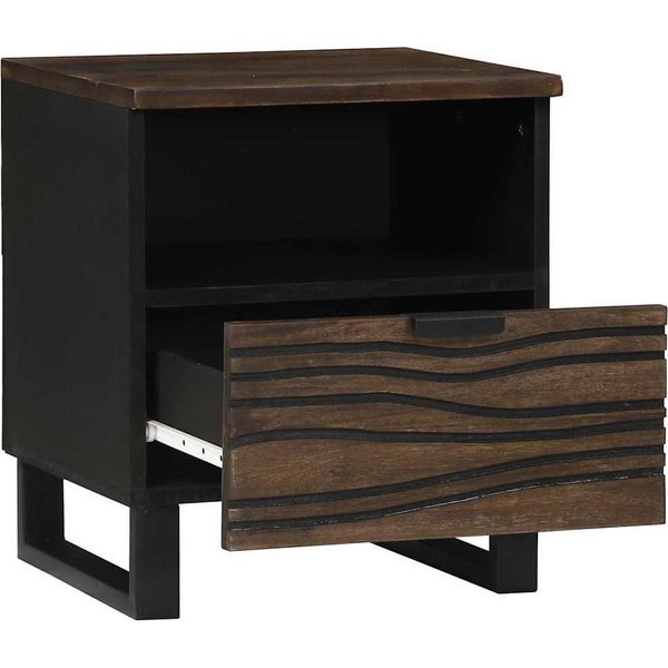 Vidaxl Comodino 2 Pezzi Noce 40 X 33 X 46 Cm Legno Massiccio Di Mango-image