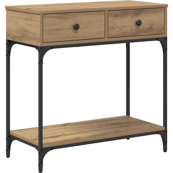 Syfax™ Tavolo Consolle Rovere Artigianale 75 X 34.5 X 75 Cm-image