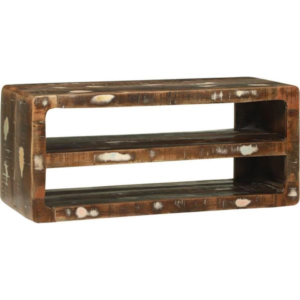 Vidaxl Mobile Tv Multicolore 80 X 32 X 36 Cm In Legno Massiccio Di Recupero-image