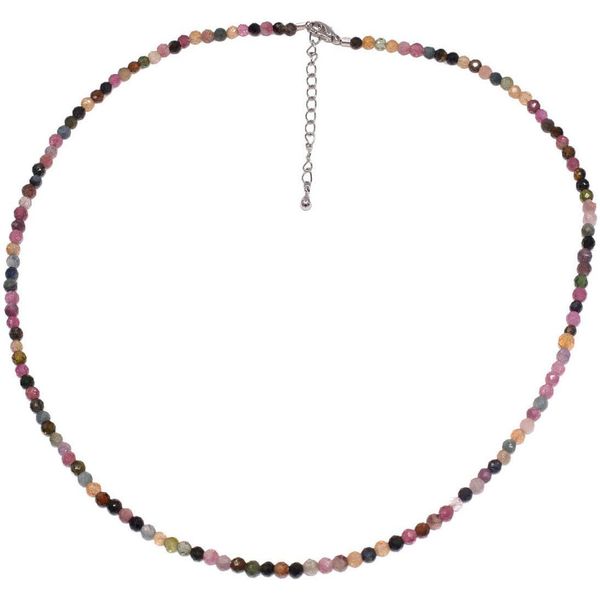 Collier Firetti "Schmuck Geschenk Halsschmuck Halskette Farbstein Edelstein Turmalin" Gr. 50, Bunt (Messingfarben, Mehrfarbig), Halsketten, Damen, 50, Messing Nylon, Messing, Nylon, Collier, Made In Germany - Mit Turmalin-image