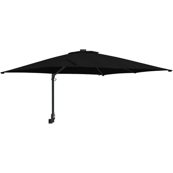 Vidaxl Ombrellone Da Giardino Nero 248,5 X 247,5 X 160 Cm Tessuto-image