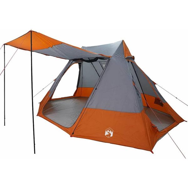 Vidaxl Tenda Da Campeggio Grigio E Arancione 482 X 360 X 227 Cm In Poliestere-image
