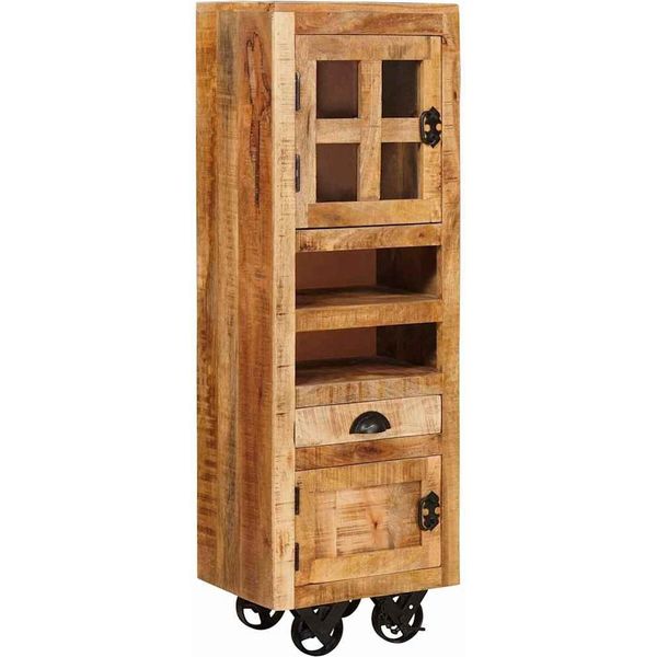 Vidaxl Credenza Marrone 40 X 30 X 120,5 Cm In Legno Massiccio Di Mango-image