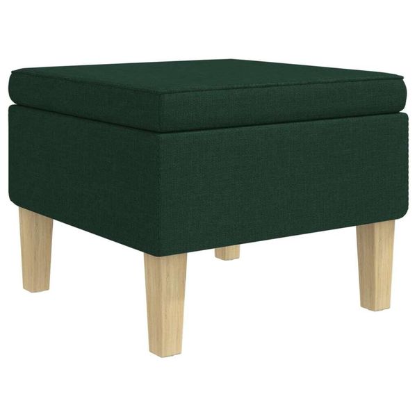Syfax™ Poggiapiedi Con Gambe In Legno Verde Scuro In Tessuto-image