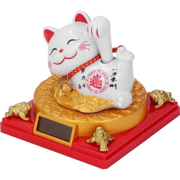 Sdraiato Che Saluta Il Gatto Di Fortuna Alimentato Solare Ricchezza Welcoming Gatto Fortunato Decorazione Per La Casa Auto Cruscotto Ornamento Regalo Di Inaugurazione L-image