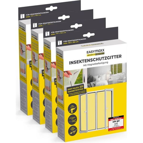 Set Di 4 Zanzariere Magnetiche Easymaxx Insect Protect, Fino A Max. 150X180Cm-image
