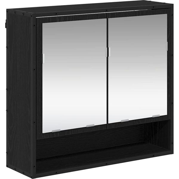 Syfax™ Scaffale Da Parete Con Lo Scaffale Rovere Nero 65 X 20 X 60 Cm-image