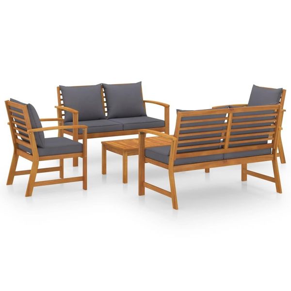 Syfax™ Set Divani Da Giardino 5 Pz Con Cuscini In Legno Acacia-image