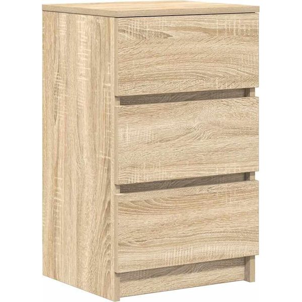 Maison Exclusive - Comodino Con 3 Cassetti In Rovere Sonoma 39X35X65 Cm-image