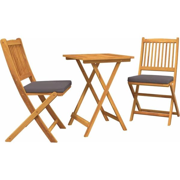 Syfax™ Set Bistro Da Giardino 3 Pcs Marrone Legno Di Acacia Massello-image