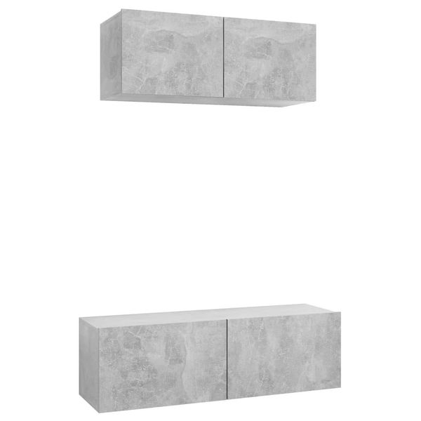 Syfax™ Set Di Mobili Porta Tv 2 Pz Grigio Cemento In Legno Multistrato-image