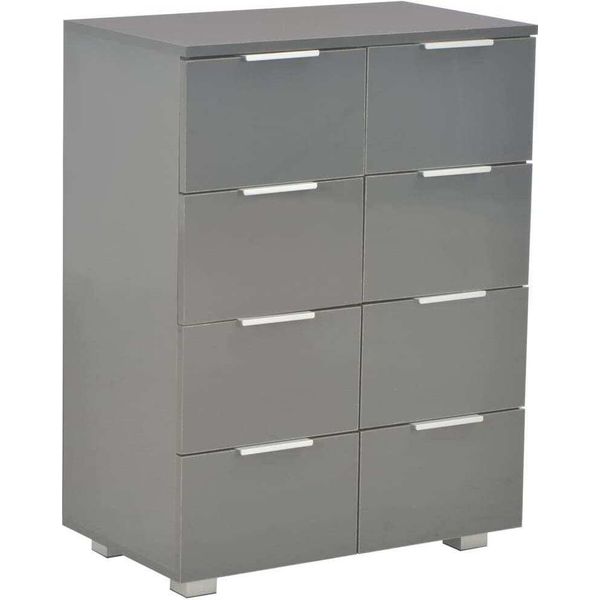Syfax™ Credenza Grigio Lucido 60X35X80 Cm In Legno Multistrato-image