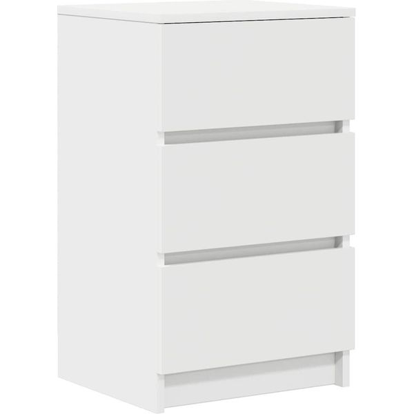 Syfax™ Comodino Con 3 Cassetti Bianco 39X35X65 Cm-image