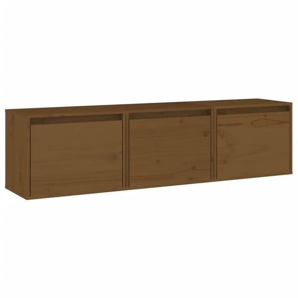 Syfax™ Mobili Porta Tv 3 Pz Ambra In Legno Massello Di Pino-image