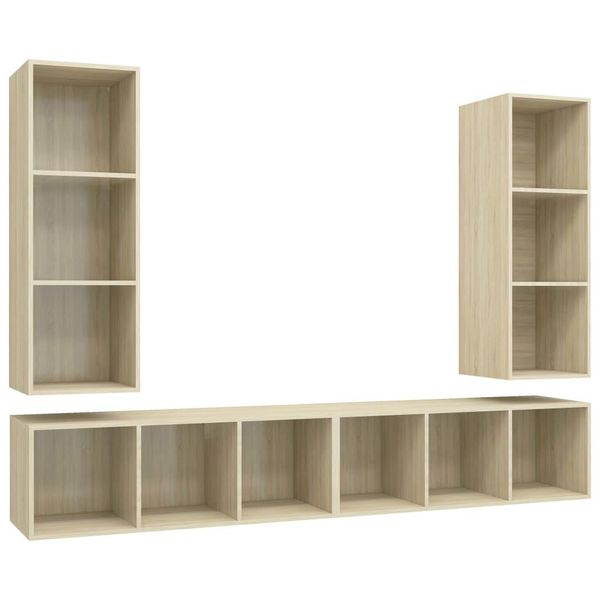 Syfax™ Mobile Tv A Parete 4 Pz Rovere Sonoma In Truciolato-image