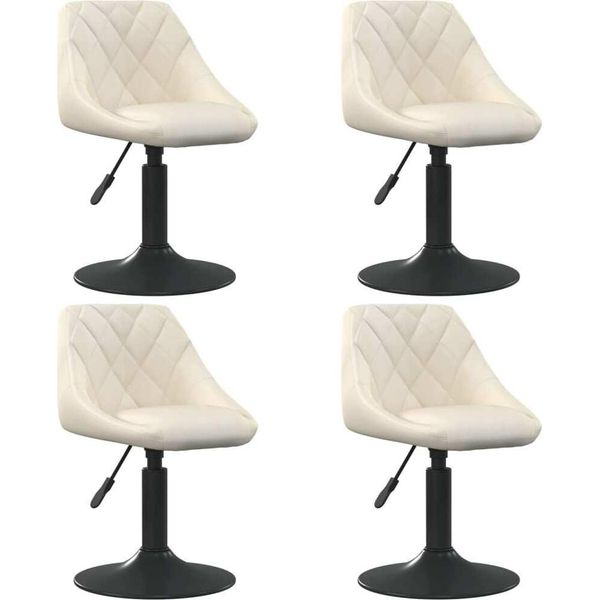 Syfax™ Sedie Da Pranzo Girevoli 4 Pz Crema In Velluto-image