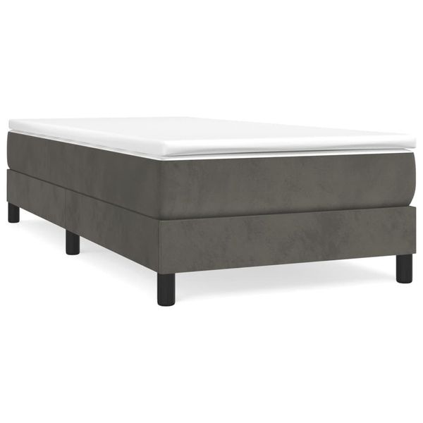 Syfax™ Struttura Letto A Rete A Molle Grigio Scuro 100X200 Cm Velluto-image
