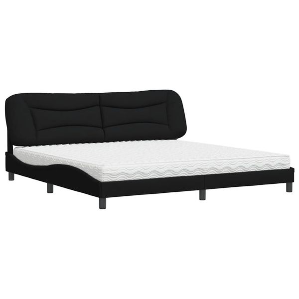 Syfax™ Letto Con Materasso Hvar Nero 200X200 Cm In Tessuto-image