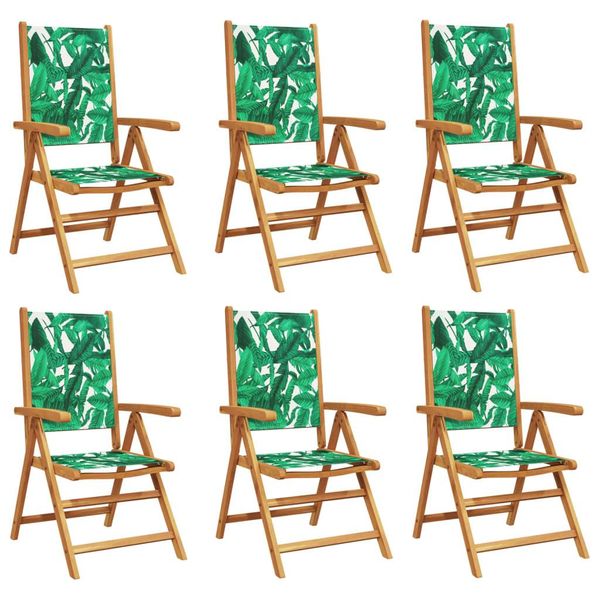 Syfax™ Sedie Giardino Reclinabili 6 Pz Verdi Tessuto E Legno Massello-image