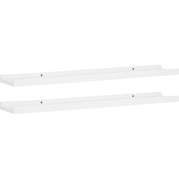 Syfax™ Mensole Con Sporgenza 2 Pz Bianche 80X9X3 Cm Mdf-image