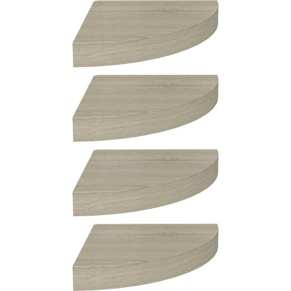 Syfax™ Scaffali Angolari A Parete 4 Pz Rovere 25X25X3,8 Cm In Mdf-image