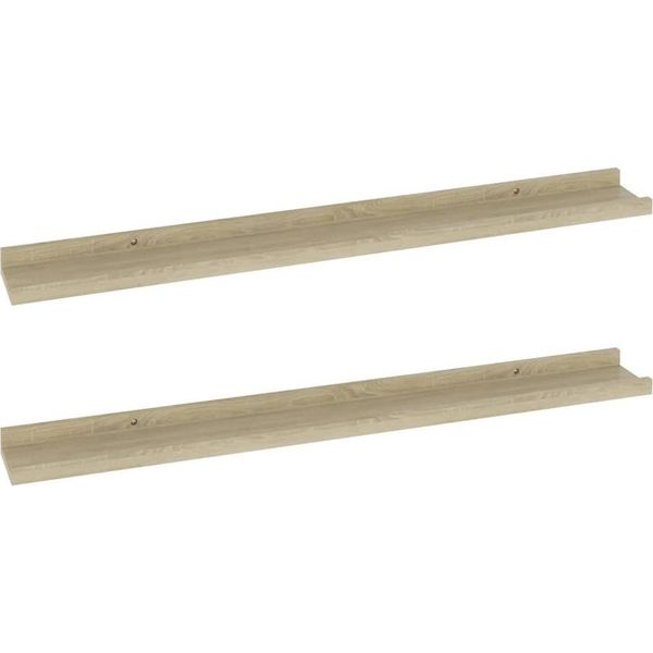 Syfax™ Mensole Da Parete 2 Pz In Rovere Sonoma 80X9X3 Cm-image