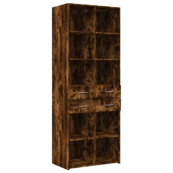 Syfax™ Credenza Rovere Fumo 70X42,5X185 Cm In Legno Multistrato-image