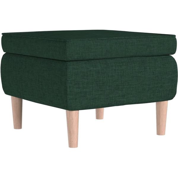 Syfax™ Poggiapiedi Con Gambe In Legno Verde Scuro In Tessuto-image