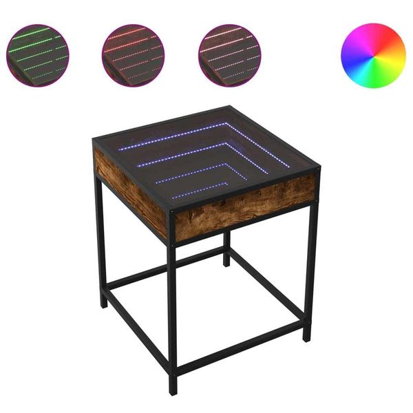 Syfax™ Comodino Con Led Infinity Rovere Fumo 40X40X51 Cm-image