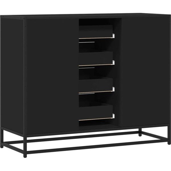 Syfax™ Credenza Nera 92X35X76 Cm In Legno Multistrato-image