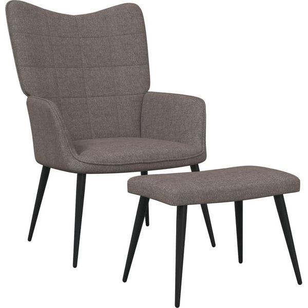 Syfax™ Sedia Relax Con Sgabello Tortora In Tessuto-image