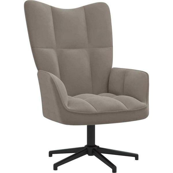 Syfax™ Sedia Relax Grigio Chiaro In Velluto-image