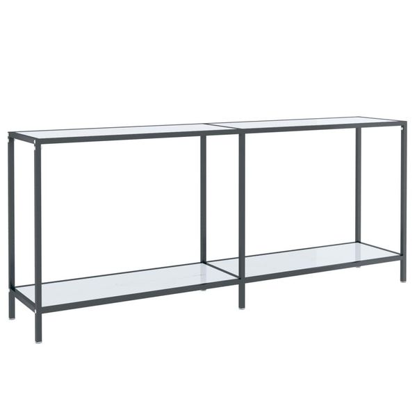 Syfax™ Tavolo Consolle Bianco 180X35X75,5 Cm In Vetro Temperato-image