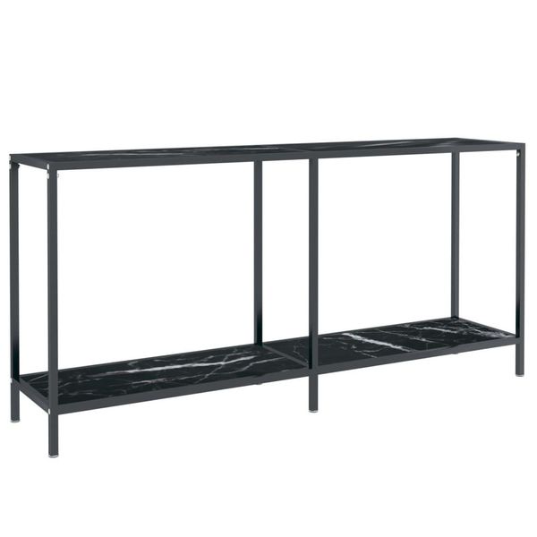 Syfax™ Tavolo Consolle Nero 160X35X75,5 Cm In Vetro Temperato-image