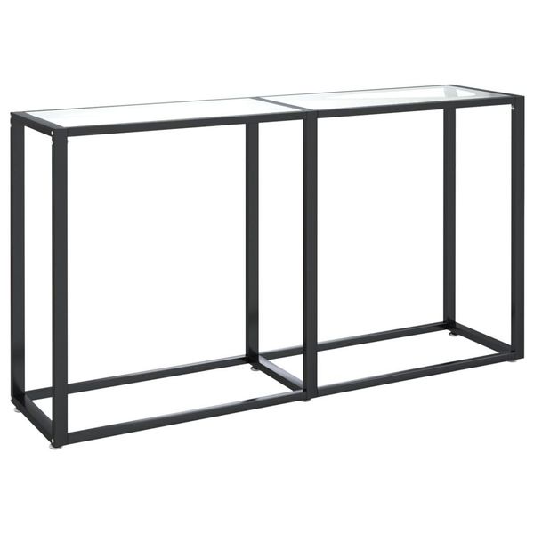 Syfax™ Tavolo Consolle Trasparente 140X35X75,5 Cm In Vetro Temperato-image