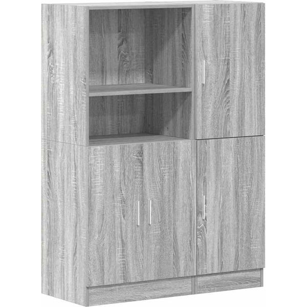 Syfax™ Set Di Mobili Da Cucina 2 Pz Grigio Sonoma In Truciolato-image