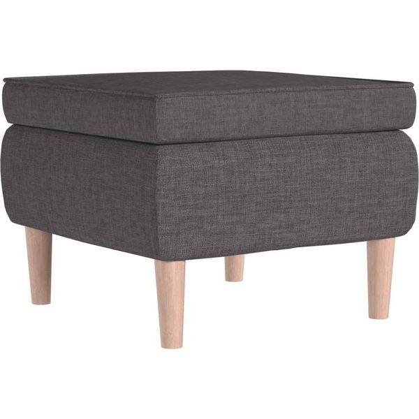 Syfax™ Poggiapiedi Con Gambe In Legno Grigio Scuro In Tessuto-image