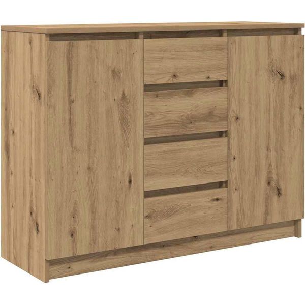 Syfax™ Credenza Con Cassetti Rovere Artigianale 100,5X35X76 Cm-image